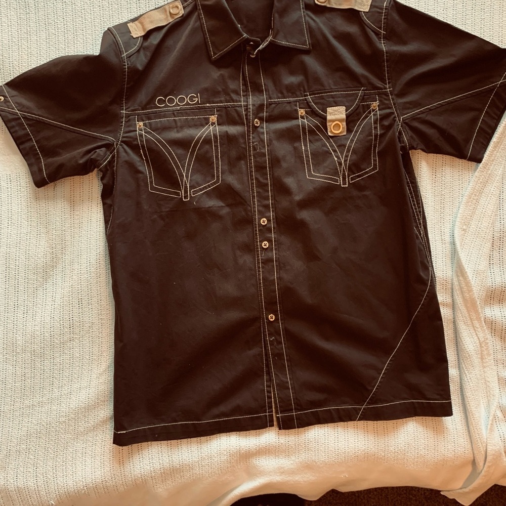 Coogi Short Sleeve Button Down Shirt .